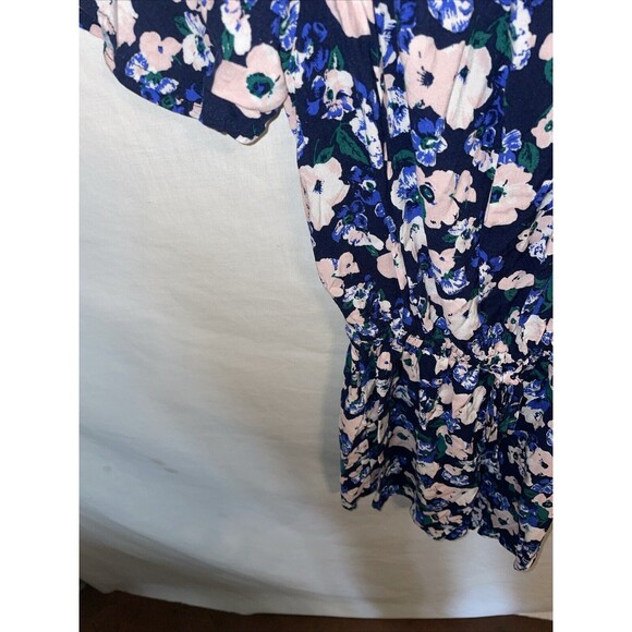 Abercrombie & Fitch Women’s Dressy Romper Sz X Small Blue Floral Party Going Out - Picture 6 of 12